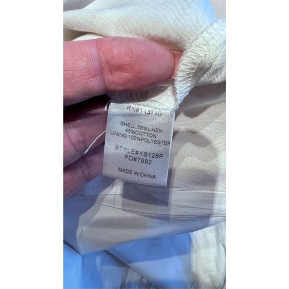 AFTER MARKET STRIPE LINEN BLEND RUFFLE TRIM SHORTS WOMENS SIZE M - Picture 10 of 10